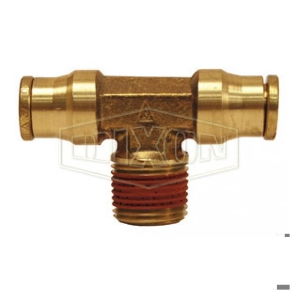 Dixon 7212X 12 Push-In Branch Tee, 3/8 x 3/8 in Nominal, MNPT x Tube, Brass, Domestic 7212X12 - main